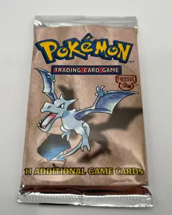 (402754) Pokemon Fossil Unlimted Edition Aerodactyl Booster Pack Factory Sealed - Image 4