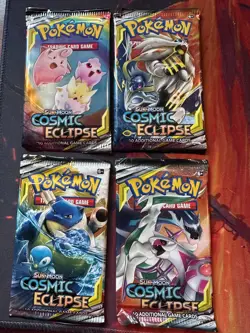 POKEMON SUN & MOON COSMIC ECLIPSE (2019) SEALED BOOSTER PACK ART SET OF 4 (C) - Image 1