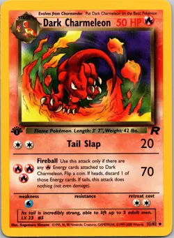 Dark Charmeleon 32/82 Team Rocket 1st ed. Light Play Non-Holo Pokemon Vintage - Image 1