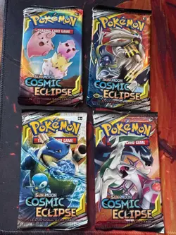 POKEMON SUN & MOON COSMIC ECLIPSE (2019) SEALED BOOSTER PACK ART SET OF 4 (B) - Image 1