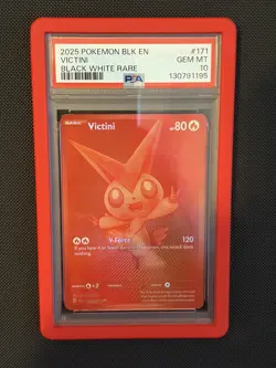 Victini # 171 / 086 Pokemon TCG Black Bolt Holo Black White Rare PSA 10 - Image 1