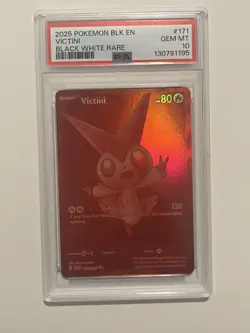 Victini # 171 / 086 Pokemon TCG Black Bolt Holo Black White Rare PSA 10 - Image 3