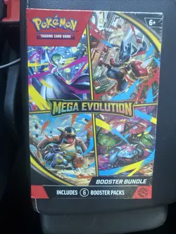 Pokemon TCG Mega Evolutions Booster Bundle Factory Sealed 6 Booster Packs - Image 1