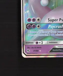 Mewtwo GX 31/68 Hidden Fates Ultra Rare Holo Pokemon Card LP+ - Image 5