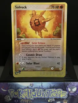 Pokemon Card Solrock 13/100 Ex Sandstorm Reverse Holo Rare Light Play - Image 1