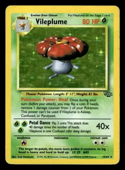 Vileplume 15/64 Holo Rare Jungle Set Pokemon Card - Image 1