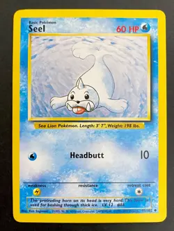 Seel 41/102 4th Print Base Set - Uncommon Pokemon Card - WOTC LP - Image 1