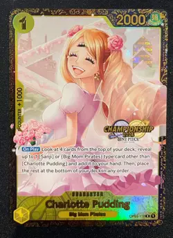 One Piece Card Game Charlotte Pudding OP03-112 Championship2024 T64 Prize LP - Image 1