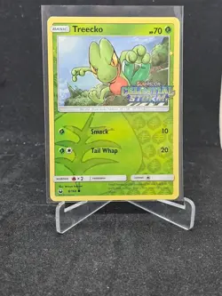 Pokemon Card Treecko 8/168 Sun & Moon-Celestial Storm Stamped Reverse Holo - Image 1