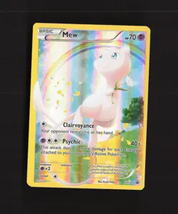 Mew XY110 XY Full Art Black Star Promo Holo OFFCENTER Pokemon Card LP - Image 1
