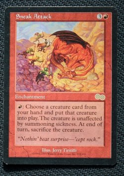 Sneak Attack - Rare - Urza's Saga - Magic the Gathering - NM / LP - Image 1