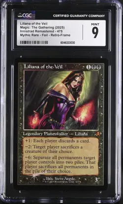 LILIANA OF THE VEIL Innistrad Remastered Retro Frame Foil Mythic CGC 9 MTG - Image 1
