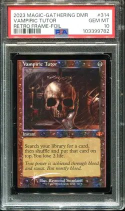 Vampiric Tutor (Retro Frame) FOIL MTG PSA 10 Dominaria Remastered GEM MT 314 - Image 1