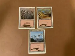 MTG Magic Mountain Set x3 Signed Artist Proof Revised 3ED Douglas Shuler #SS - Image 1