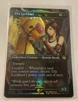 MTG Final Fantasy Tifa Lockhart Borderless Chocobo Track Foil #0567 FIN NM - Image 1