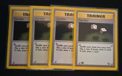 4x Gambler - 60/62 - Fossil - Pokemon TCG - LP - (1x 1st Edition & 3x Unlimited) - Image 1