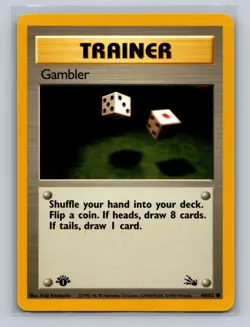 4x Gambler - 60/62 - Fossil - Pokemon TCG - LP - (1x 1st Edition & 3x Unlimited) - Image 2