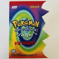 Pidgeot Die Cut Embossed EV12 • Topps Pokemon Series 2 - Image 2