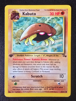 Pokemon WOTC Card - Kabuto 1st Edition - Fossil Set - 50/62 - LP - Image 1