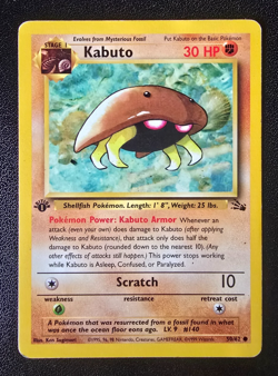 Pokemon WOTC Card - Kabuto 1st Edition - Fossil Set - 50/62 - LP - Image 3