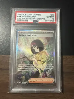 2023 Pokemon Mew En-151 Special Illustration Rare Erika's Invitation #203 PSA 10 - Image 1