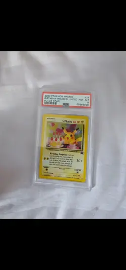 2000 Pokemon Promo Black star #24 Birthday Pikachu Holo | PSA 8 NM-MT - Image 1