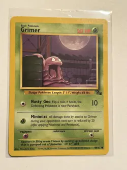 Pokemon TCG Grimer Fossil, 1st Edition Common Card 48/62 - Image 1