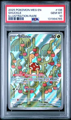 2025 POKEMON MEG EN-MEGA EVOLUTION ILLUSTRATION RARE #136 SHUCKLE PSA 10 - Image 1