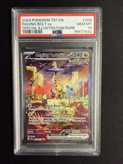 POKEMON PSA 10 2024 SV Temporal Forces Raging Bolt ex 208/162 SIR - Image 1