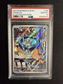 2024 Pokemon Squirtle 148/142 SCR EN Illustration Rare GEM MINT PSA 10 - Image 1