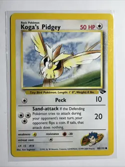 *NM* Kogas Pidgey [Common] 80/132: Gym Challenge WOTC 2000 - Pokemon TCG Card - Image 1