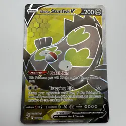 Pokemon TCG Galarian Stunfisk V 184/189 SWSH Darkness Ablaze Full Art NM - Image 1