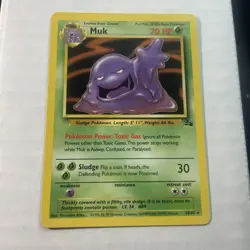Pokemon Fossil Muk Non Holo Rare 28/62 MP - Image 1