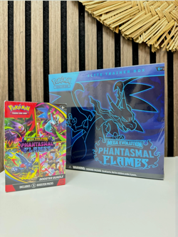 Sealed Pokemon TCG Phantasmal Flames ETB Elite Trainer Box & Booster Bundle - Image 1