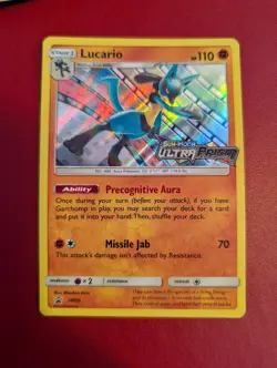 Pokemon Sun & Moon Ultra Prism PreRelease Promo Lucario SM95 Excellent Condition - Image 1