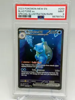 2024 Pokemon MEW EN Blastoise EX Special Illustration Rare Card #200 PSA 9 MINT - Image 1
