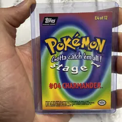 Pokemon The First Movie Charmander E4 of 12 Textured Holo Topps 1999 MP Vintage - Image 3