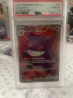 2024 Pokemon TEF en Gengar EX Ultra Rare #193 PSA Graded 10 - Image 1