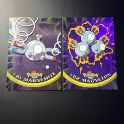#81 Magnemite/#82 Magneton Pokemon Topps Holo foil Card - Blue Logo - Image 1