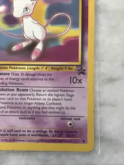 1 Vintage 1999 Pokemon Card Mew Black Star Promo 8 NM-Mint - Image 4