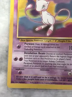 1 Vintage 1999 Pokemon Card Mew Black Star Promo 8 NM-Mint - Image 5