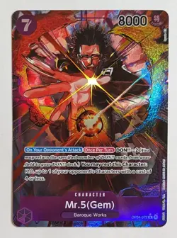Mr.5(Gem) OP04-072 Alt Art Parallel Rare One Piece TCG Card Game NM/M - Image 1