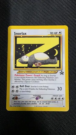 Snorlax Z Black Star Promo #49 Basic Pokemon Card TCG WOTC League - Image 1