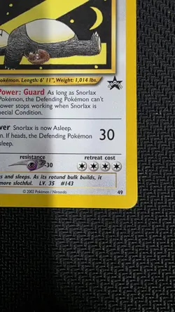 Snorlax Z Black Star Promo #49 Basic Pokemon Card TCG WOTC League - Image 4
