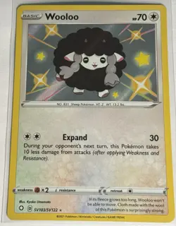 Wooloo Shiny SV103/SV122 Holo Foil Rare Pokemon Card Shining Fates - Image 1