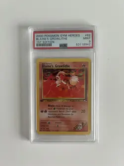 Pokemon Cards: Gym Heroes 1st Edition Common : Blaine's Growlithe 62/132 PSA 9 - Image 1