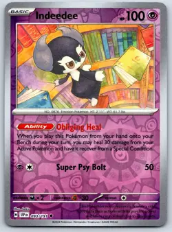 Indeedee - Reverse Holo - Surging Sparks SSP 093/191 Holo Rare Pokemon Card - Image 1