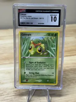 CGC 10 Pokemon Caterpie 56/112 EX Fire Red Leaf Green Card 2004 - Image 1