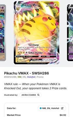 Pikachu VMAX SWSH286 SWSH: Sword & Shield Promo Cards Holo - Image 4