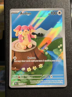 Pokemon TCG Audino 2025 Holo Black Bolt Illustration Rare Card 151/086 Sv: Black - Image 1
